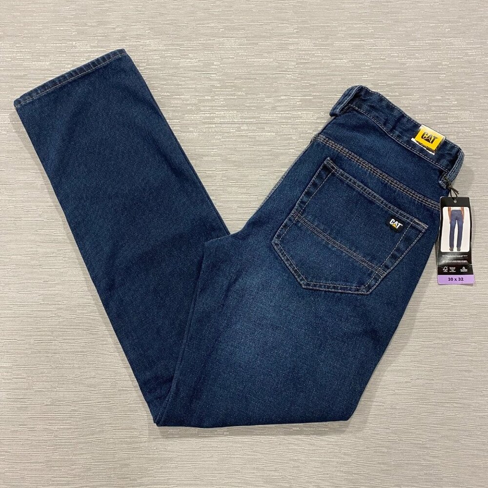 CAT Caterpillar Rigid Work Jeans Mens 30 x 32 Tough 100% Cotton Denim Pants